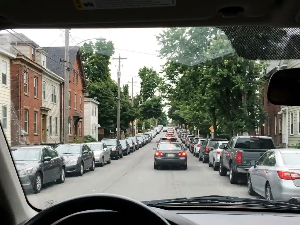 Circling for a space during the busiest part of the day