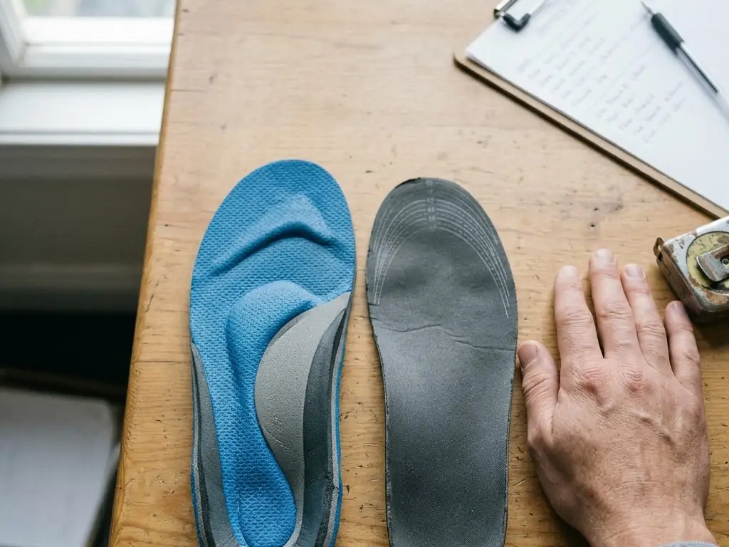 A custom device and an off the shelf insert compared side by side