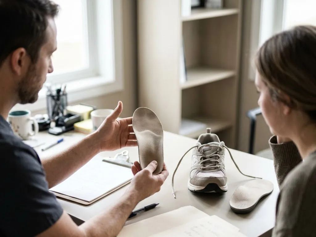 Orthotic options and costs being talked through before anything is ordered