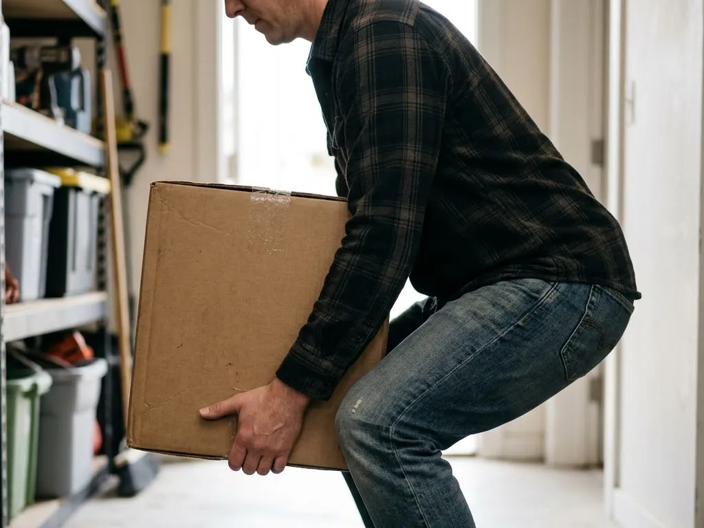 A load held close to the body to reduce the demand on the back