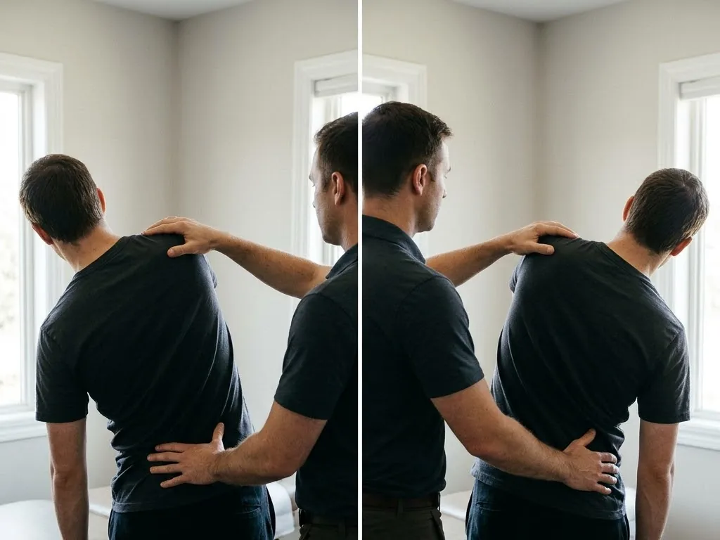 Movement compared side to side during an examination